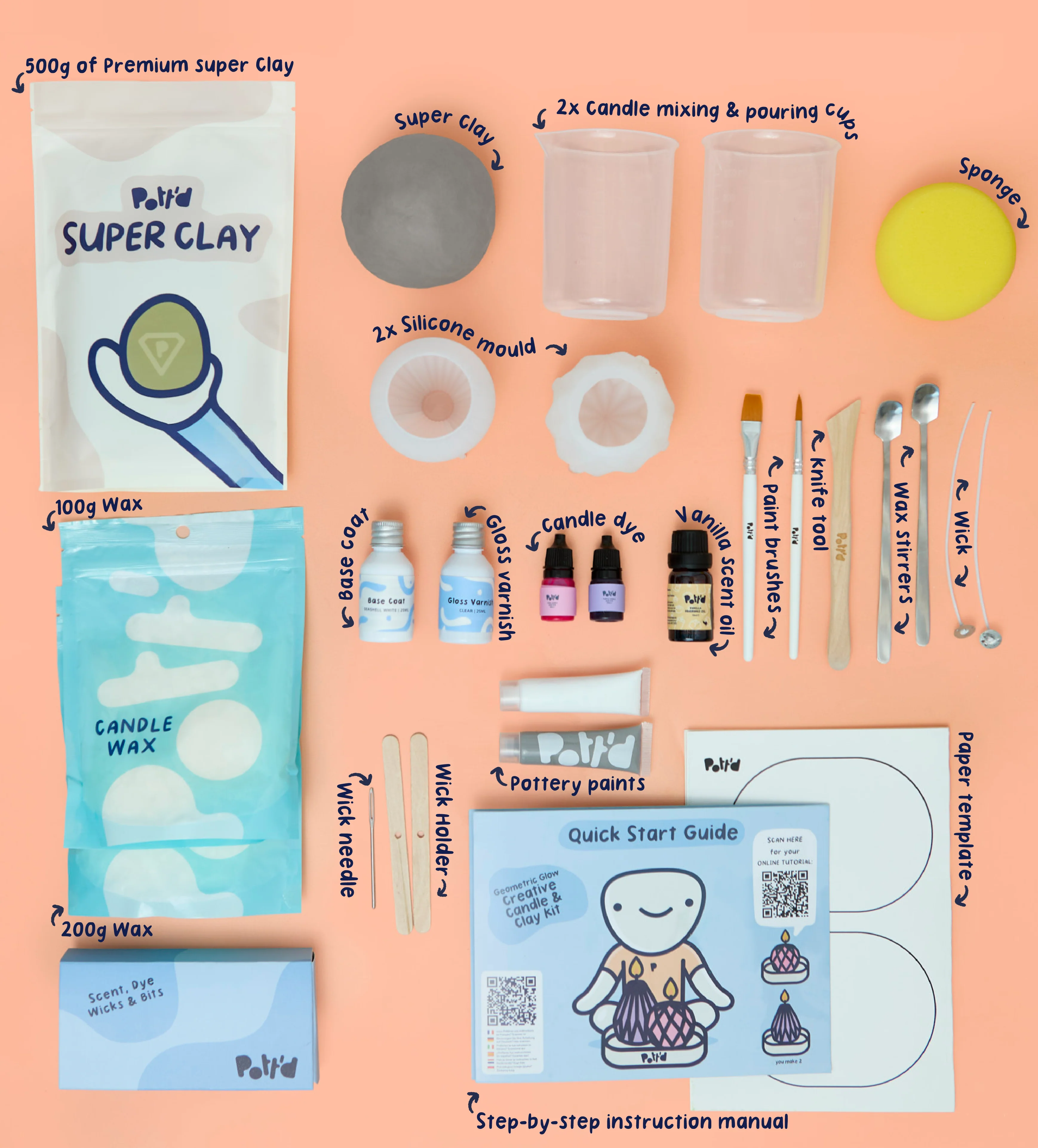 Geometric Glow Creative Candle & Clay Kit - Image 4